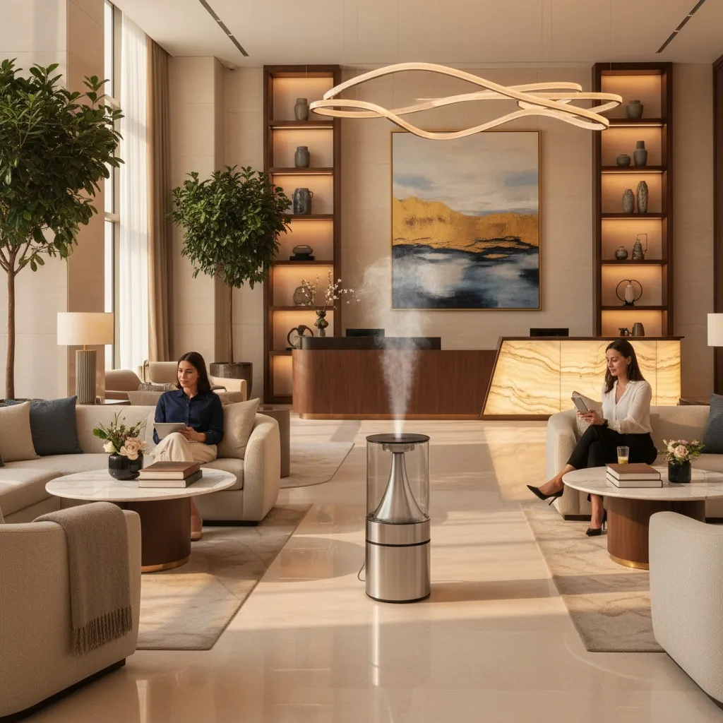 Otel lobisinde koku pazarlama uygulamaları ile müşteri deneyimi.